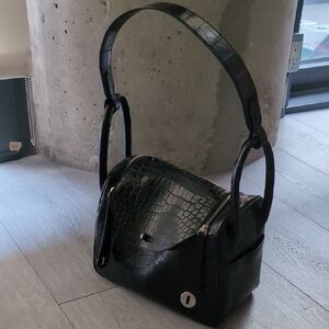 Croc Embossed Leather Bag